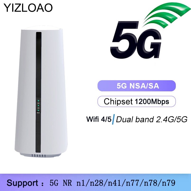 YIZLOAO M55 5G  , 1200Mbps  CPE NSA SA Ʈ   2.4G/5GHz  ֽ  AP,  ׳ 